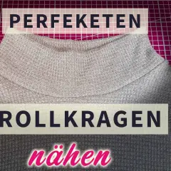 Perfekter Rollkragen zum Nähen. Hier gibt es ein kostenloses Schnittmuster für deinen neuen Lieblingspulli!