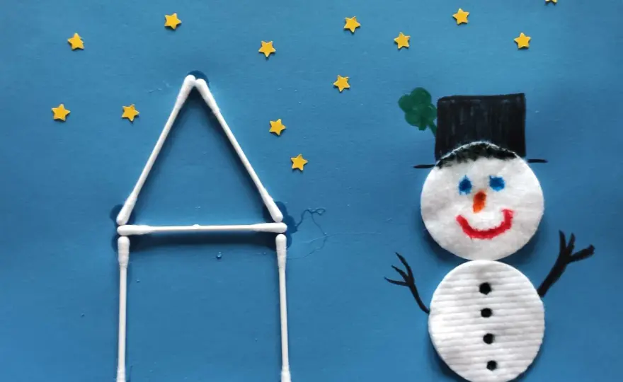 Schneemann aus Wattepads basteln - Einfache Anleitung & Ideen