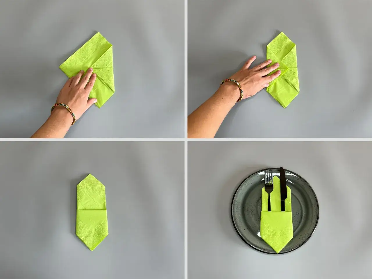 Anleitung: bestecktasche falten papier vorlage. So wird aus einer Serviette eine elegante Bestecktasche f&uuml;r Tischdeko.